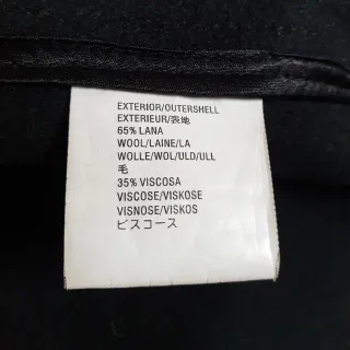 Abrigo lana Lois mujer S negro capucha 65% wool