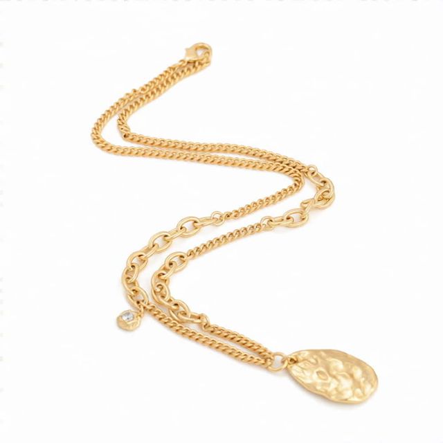 Colgante Pepita Oro 24K y Circonita