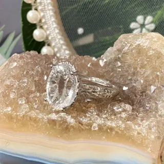 Anillo de acero inoxidable con Cuarzo blanco nat.