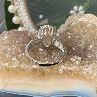 Anillo de acero inoxidable con Cuarzo blanco nat.