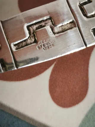 Abrecartas plata y obsidiana.