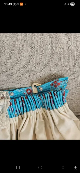 Traje de Fallera Niña Azul/Rosa Talla para 3-4