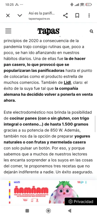 Panificadora Silvelcrest 850W sin estrenar