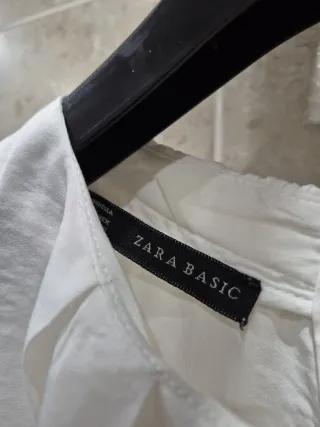 Blusa Zara Blanca Manga Larga