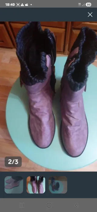 Botas moradas talla 40