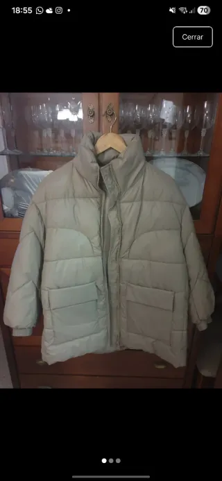 Chaqueta acolchada beige