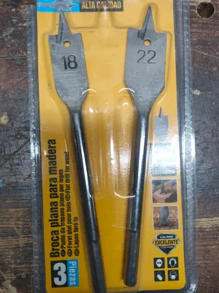 Set Brocas Madera Planas 18 y 22mm