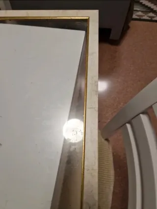 Premarco con cristal dorado y blanco