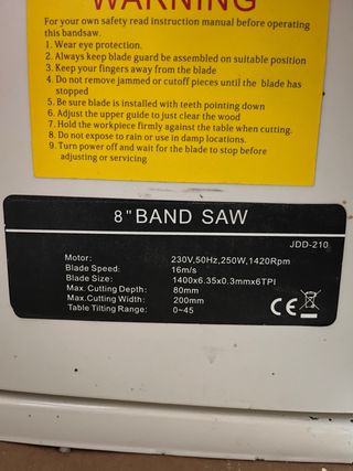 Sierra de cinta VEVOR 250W