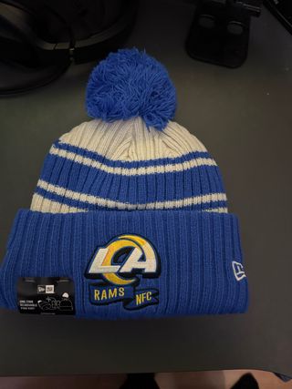 Gorro New Era Rams NFC Pom Knit Azul Blanco