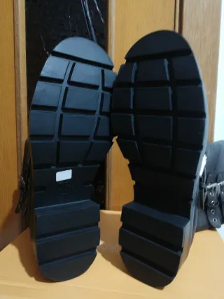 Botines Zara hebillas piel marrones tall 38 NUEVOS