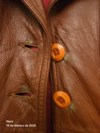 Abrigo de cuero vintage marrón