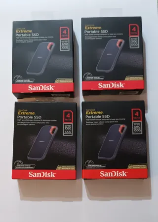 4 unità SanDisk SSD Extreme portatili da 4TB