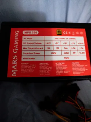 Fuente Alimentación Mars Gaming MPII 550 85 plus