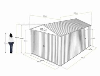 Garaje metálico 15.36 m2 Durham gris