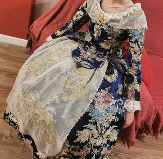 Traje de Fallera azul y dorado