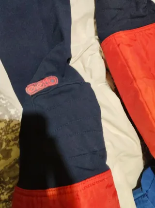 Pantalón de esquí vintage azul y rojo