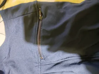 Pantalón de esquí vintage azul y rojo