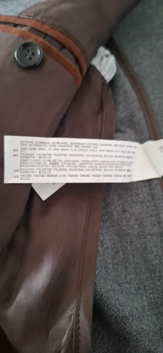 Chaqueta Zara Man Lana Gris