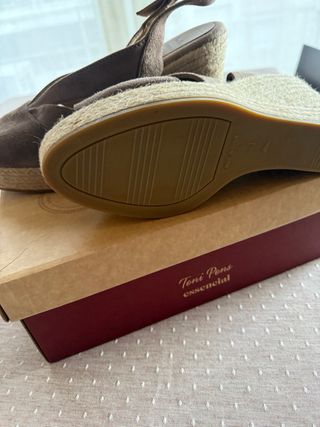 Alpargatas Toni Pons Cuña Ante Mujer Marrón