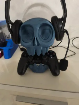 Supporto Cuffie e Controller PS4 ps5 Teschio Blu