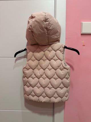 Chaleco infantil acolchado rosa