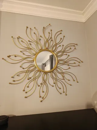Specchio Sole Dorato 90x90 cm
