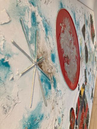 Cuadro grande técnica mixta con relieve tipo Miró