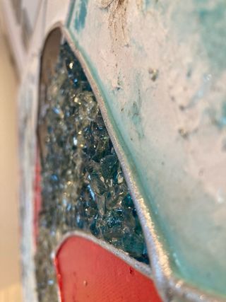 Cuadro grande técnica mixta con relieve tipo Miró