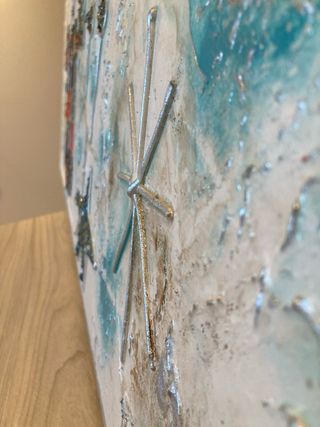 Cuadro grande técnica mixta con relieve tipo Miró