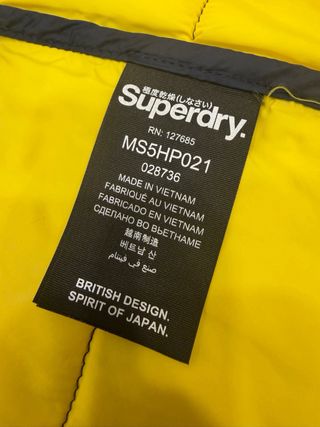 Plumífero Superdry Azul y Amarillo Talla M