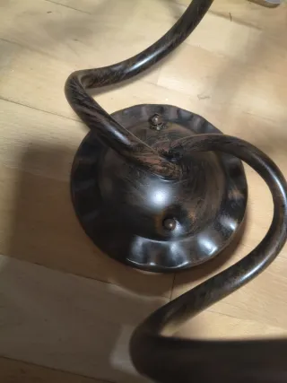 Lámpara de forja y cristal templado