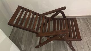 Silla de jardín reclinable y plegable de madera