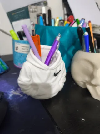 Portapenne bianco con logo