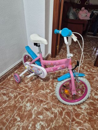 Bicicleta niña rosa y azul