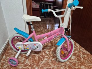 Bicicleta niña rosa y azul