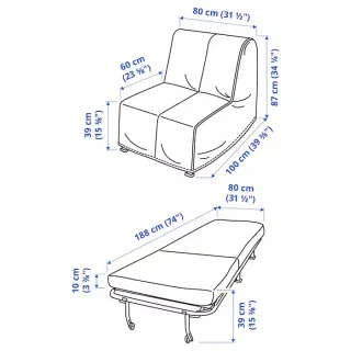 Sillón cama Lycksele Ikea Gris