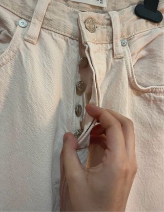 Pantalón vaquero largo Mango bicolor beige S nuevo