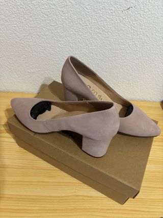 Tacones beige/rosa