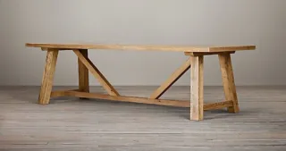 Mesa de madera maciza rústica