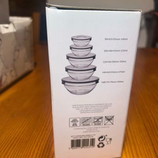 Conjunto 5 Taças Vidro com Tampa SK