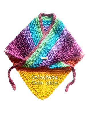 Chal tejido multicolor lana artesano