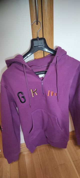 Sudadera morada con cremallera talla XS