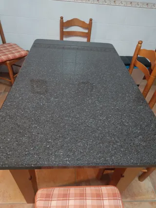 Mesa de piedra granito negro/gris cocina, salón..