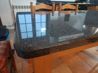 Mesa de piedra granito negro/gris cocina, salón..