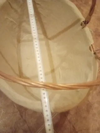 Cesta de mimbre con forro y asas
