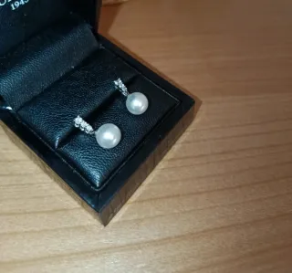 Pendientes perla y plata