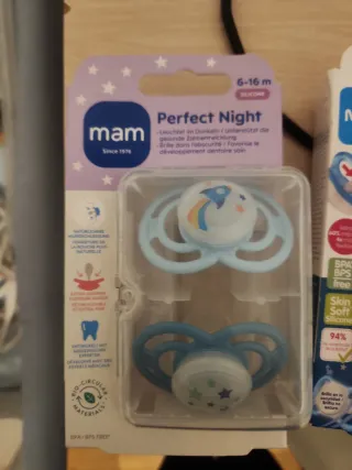 2 Chupetes Mam Perfect Night 6-16m