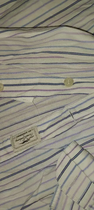 Camisa Burberry Rayas Azul y Blanca