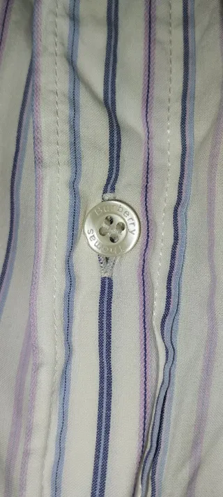 Camisa Burberry Rayas Azul y Blanca
